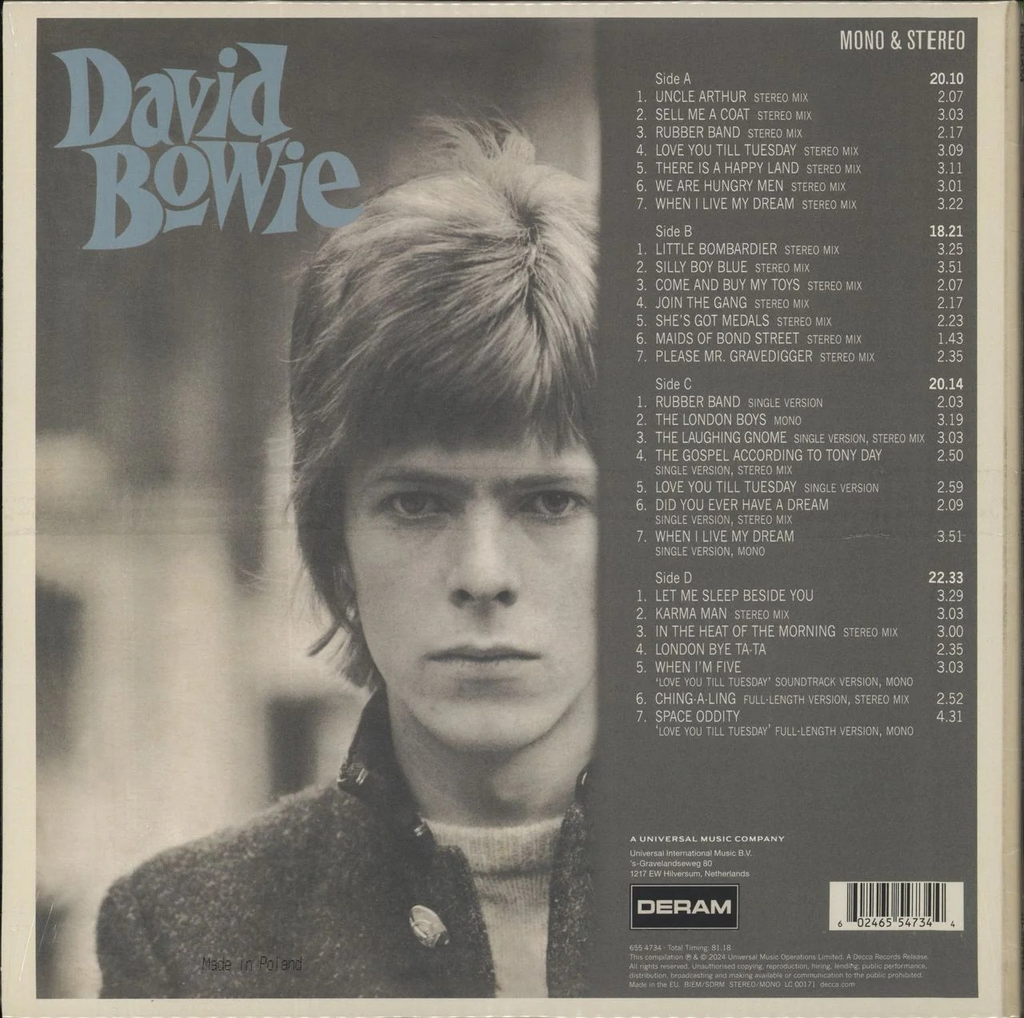 David Bowie (Limited Edition, Cream & Green Swirl Colored Vinyl) (2 Lp's) Vinyl Record