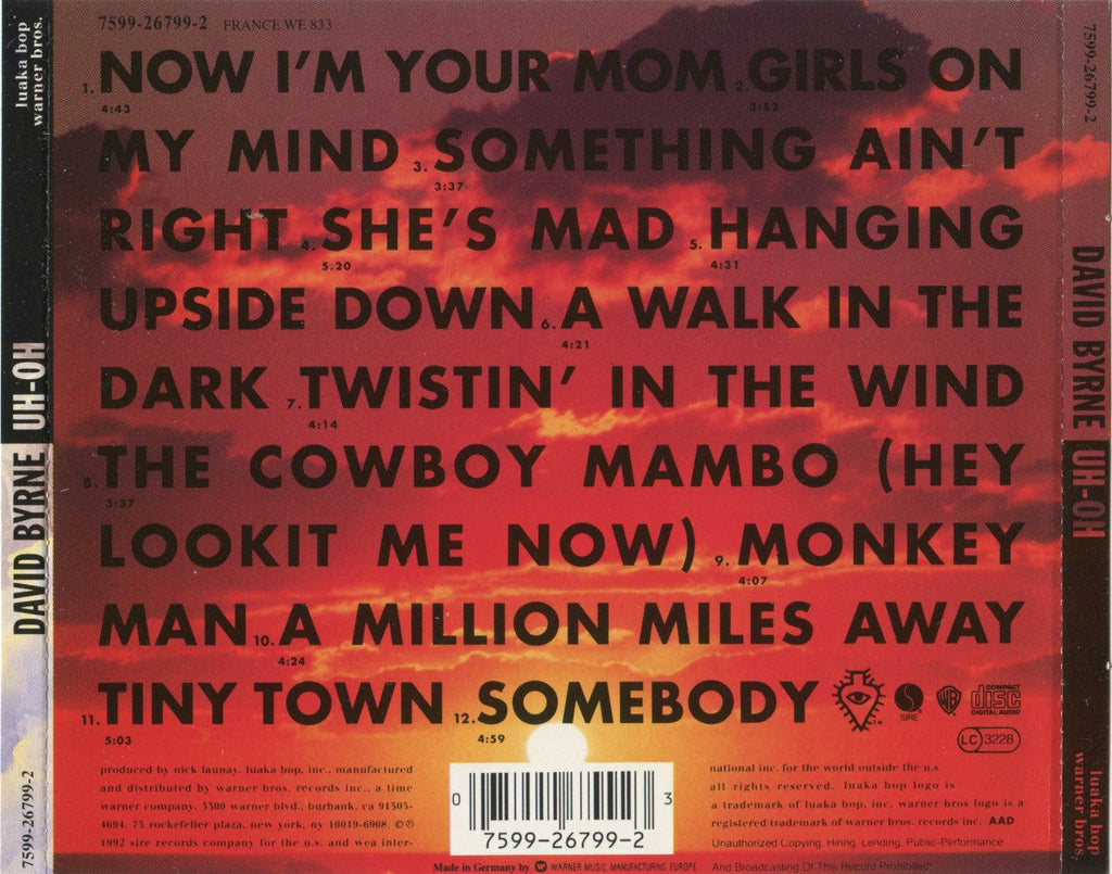 David Byrne – Uh-Oh Music CD