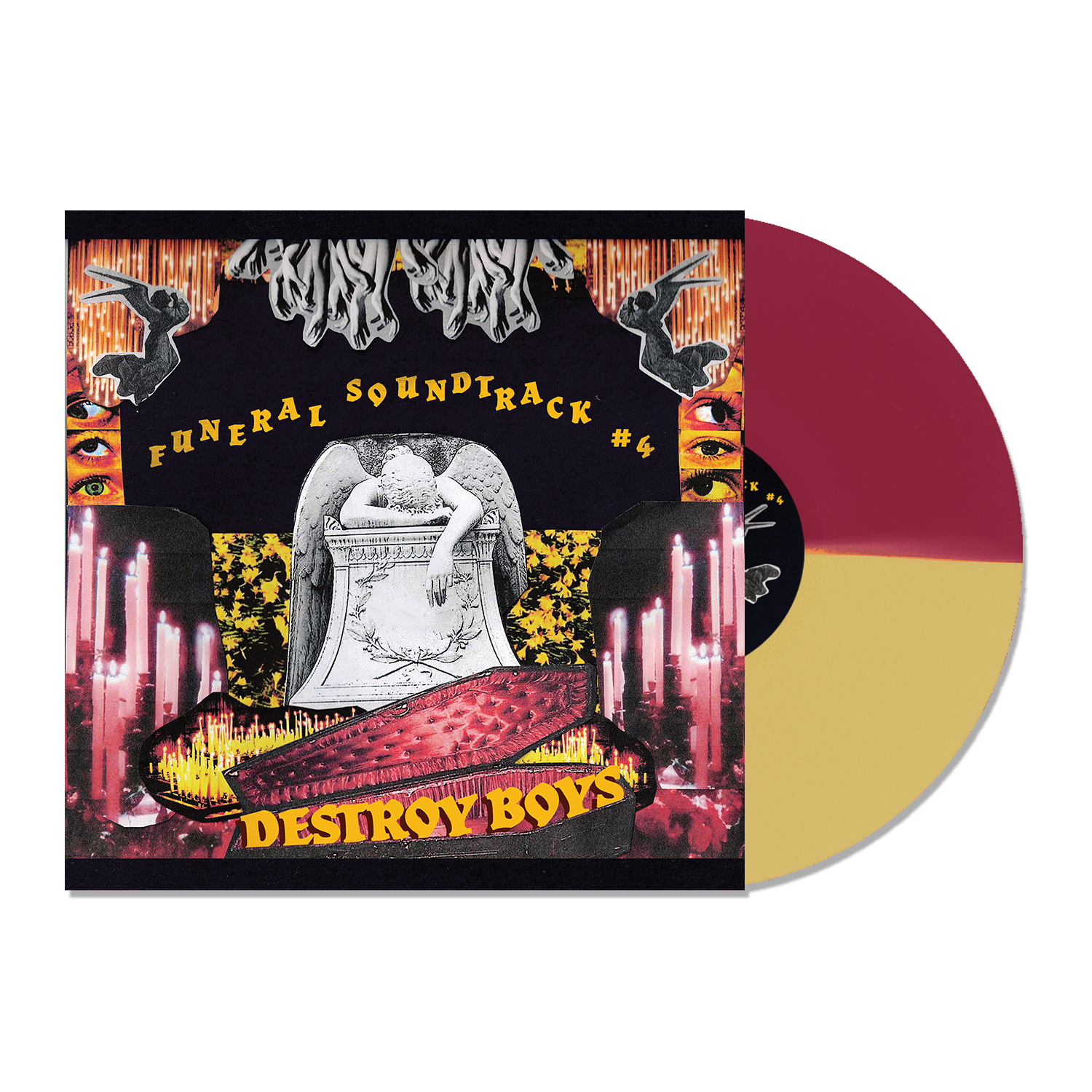 Destroy Boys ‘Funeral Soundtrack #4’ LP (Limited Edition – Only 500 Made, Red &amp; Gold Split Vinyl) Vinyl Record