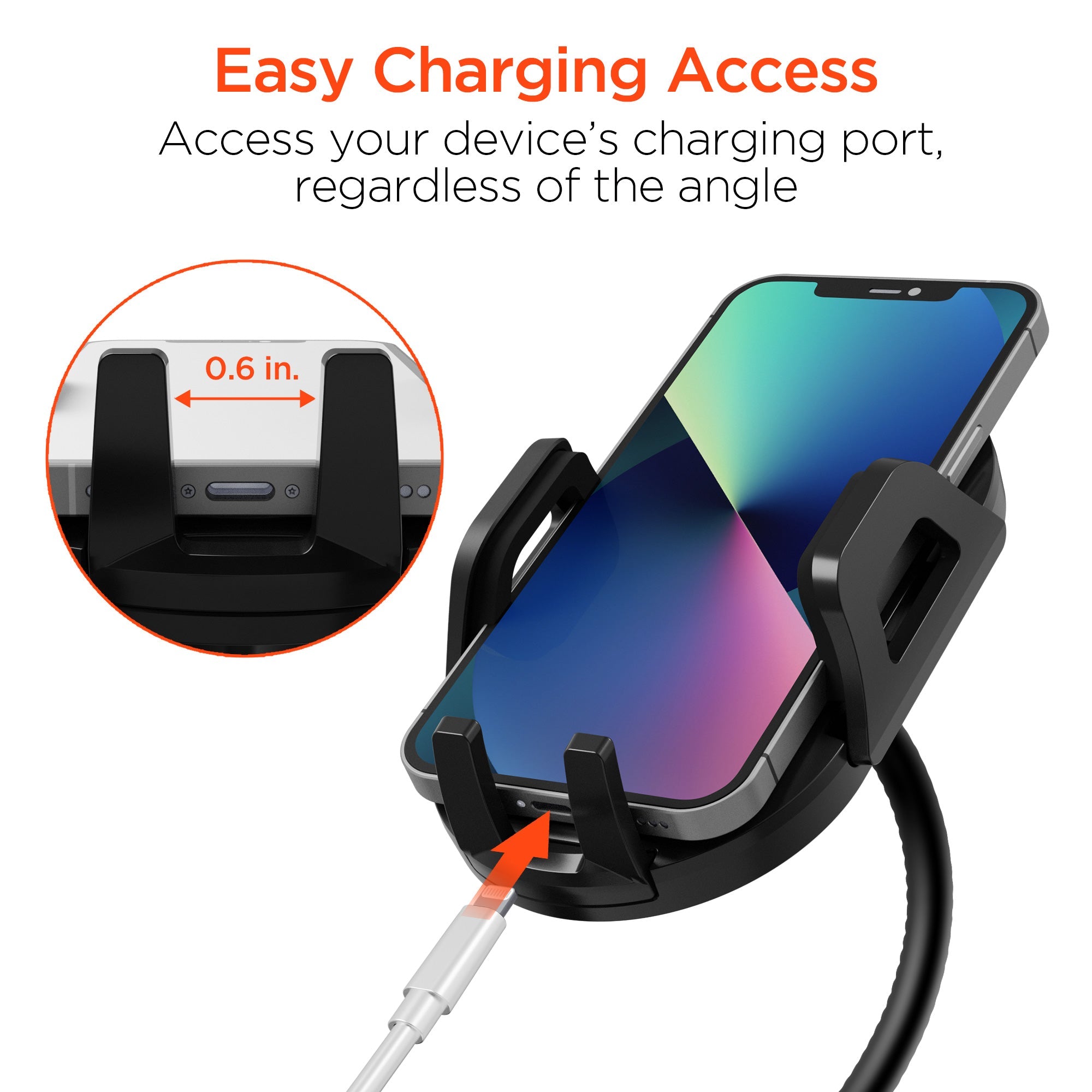 Hypergear Universal Cup Holder Flex Phone Mount w Rotatable Cradle