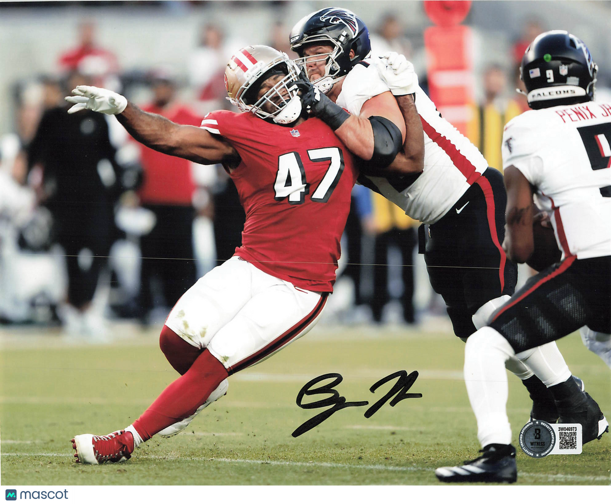 Bryce Huff Signed San Francisco 49ers Football 8x10 Photo BAS Autographed