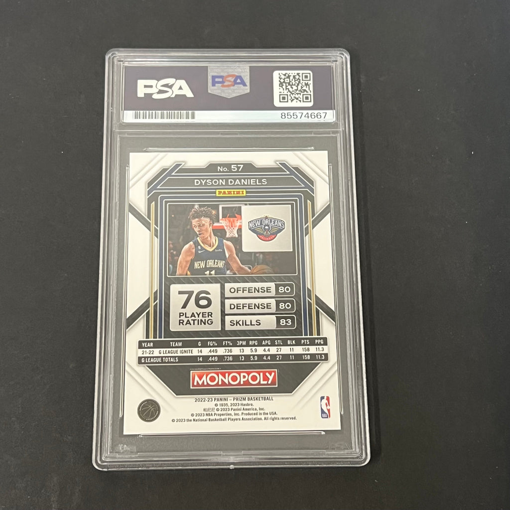 2022-23 Panini Prizm Monopoly #57 Dyson Daniels signed card PSA 10