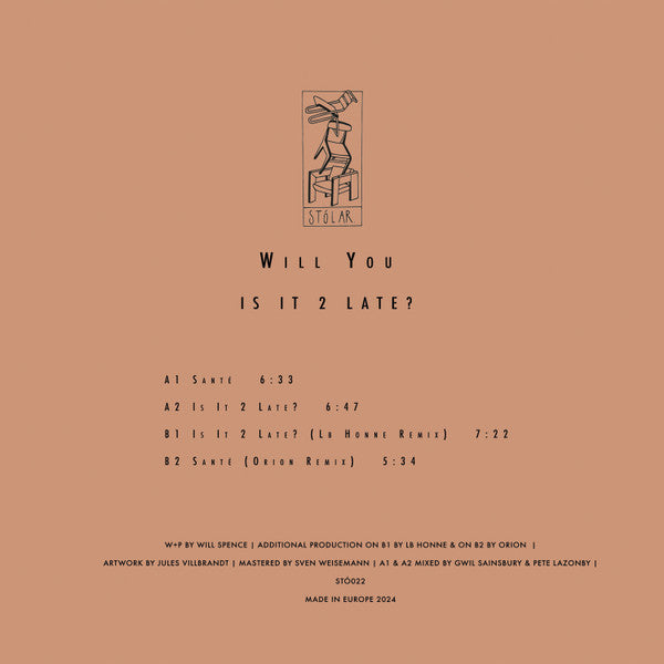 Will You - Is It 2 Late? (VINYL) |