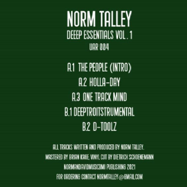 Norm Talley - Deep Essentials Vol. 1 (12" VINYL) | Mint (M) Mint (M)