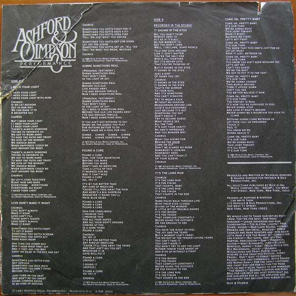 Ashford & Simpson - Performance | Near Mint (NM) Excellent (EX)