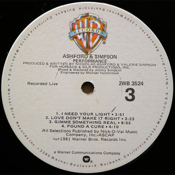 Ashford & Simpson - Performance | Near Mint (NM) Excellent (EX)