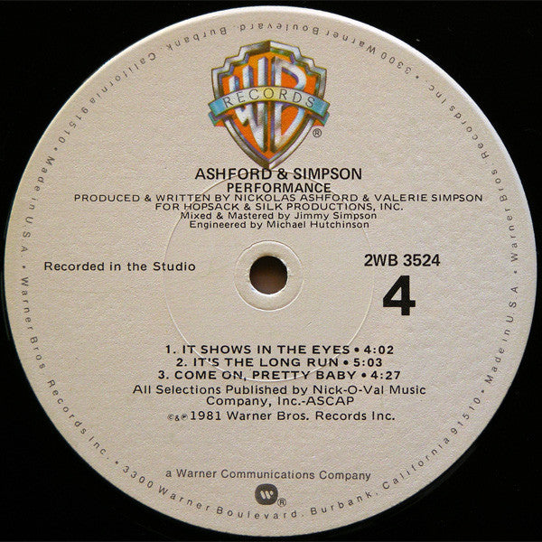Ashford & Simpson - Performance | Near Mint (NM) Excellent (EX)