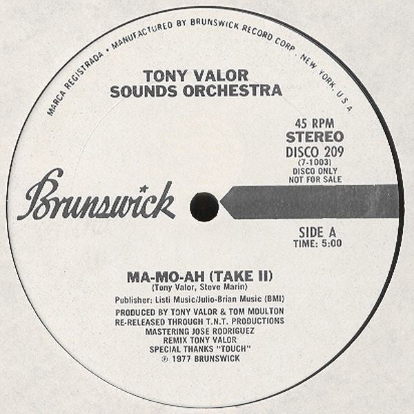 Tony Valor Sounds Orchestra - Ma-Mo-Ah (Take II) / How Can I Forget | Very Good (VG) Generic