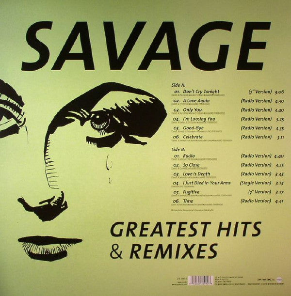 Savage Greatest Hits & Remixes 12" Mint (M) Mint (M)