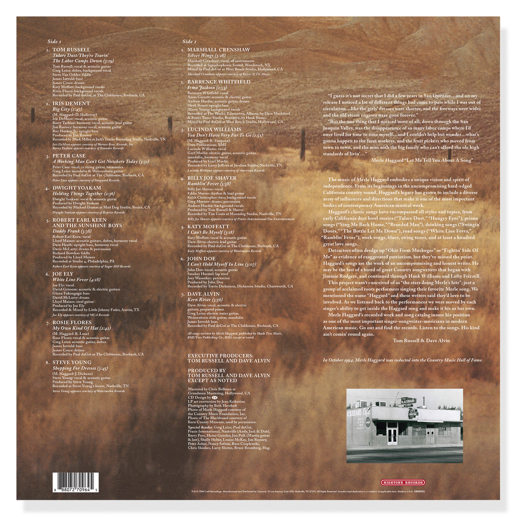 Tulare Dust: A Songwriters’ Tribute to Merle Haggard Vinyl Record