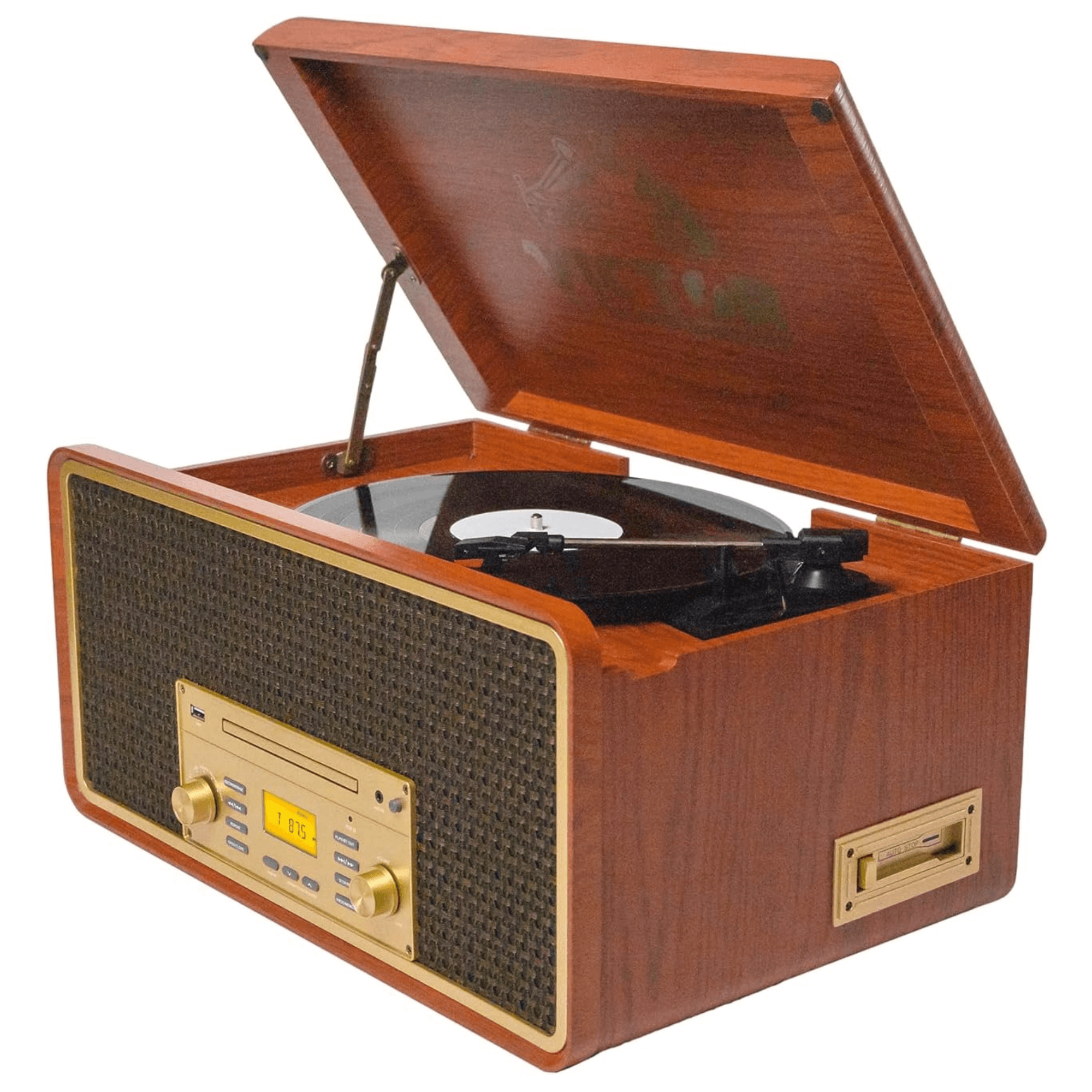 Victor Monument 8-in-1 Wood Music Center Mahogany - Refurbished
