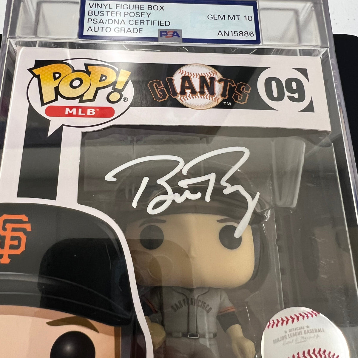 Buster Posey Signed Baseball #09 Funko Pop PSA Encapsulated Autographed