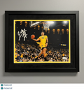 Yaxel Lendeborg Michigan Wolverines Signed Basketball 11x14 Framed Photo JSA