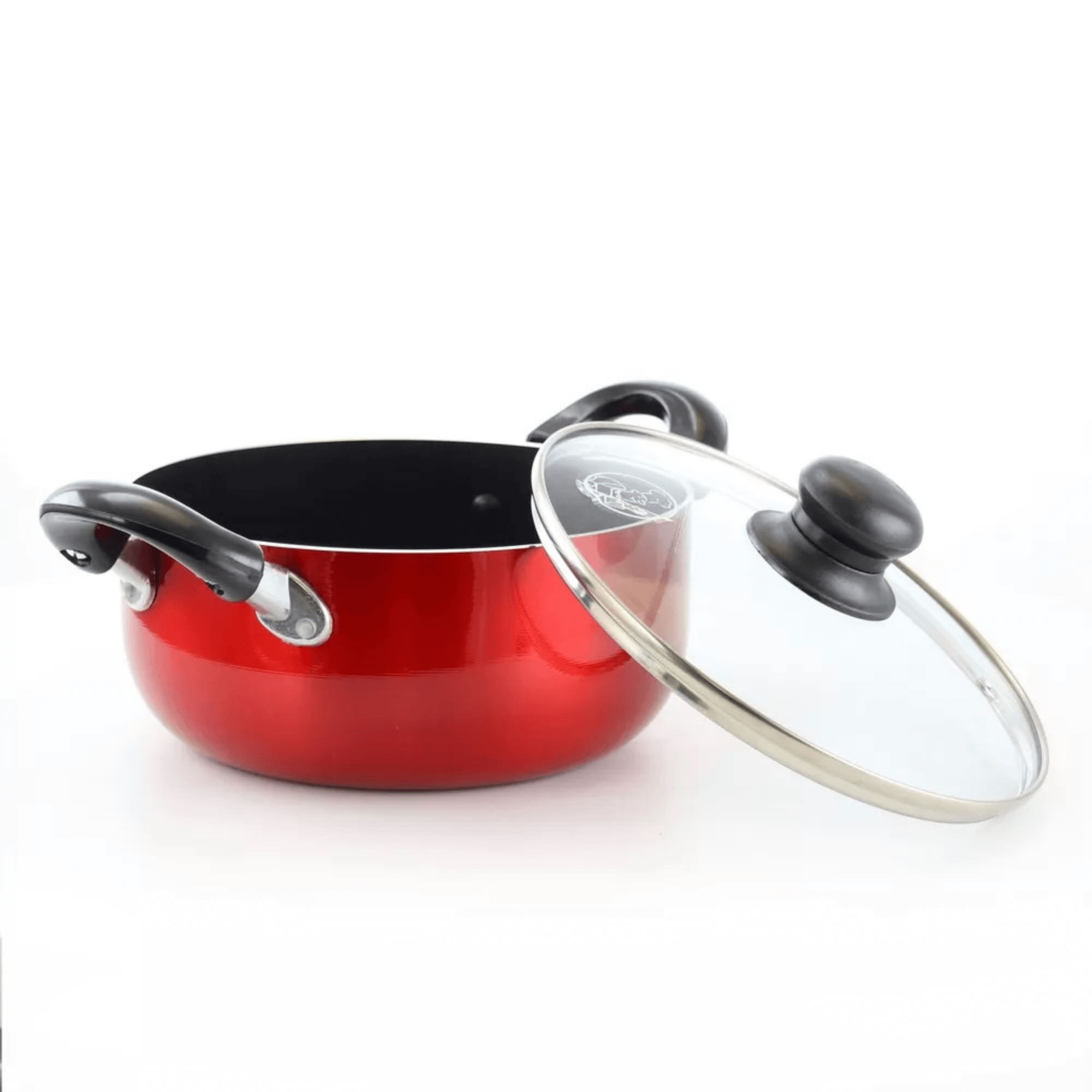 Better Chef 2-Quart Metallic Red Aluminum Dutch Oven with Glass Lid