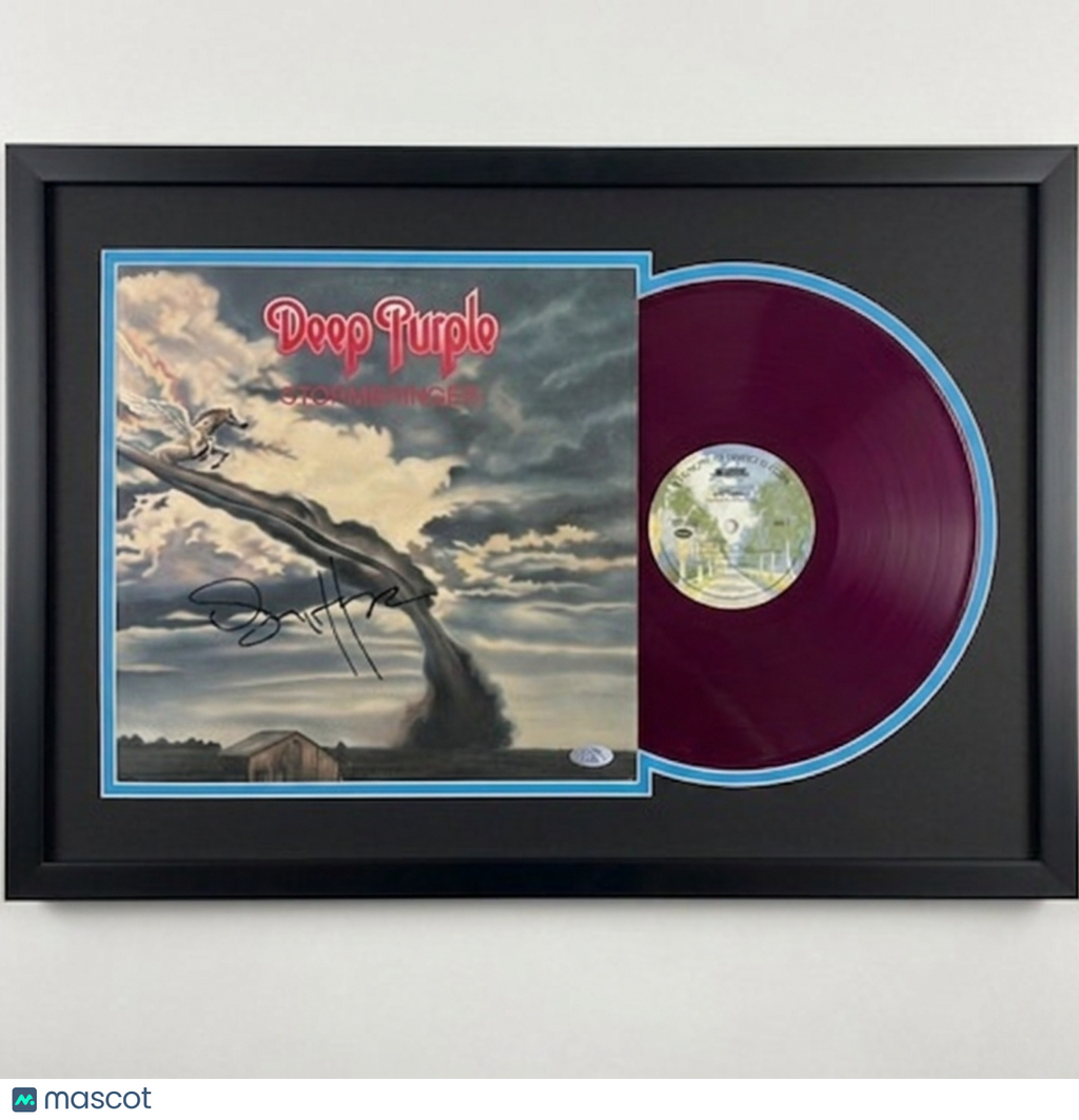 Glenn Hughes Signed Stormbringer Custom Framed Vinyl Album PSA Autographed