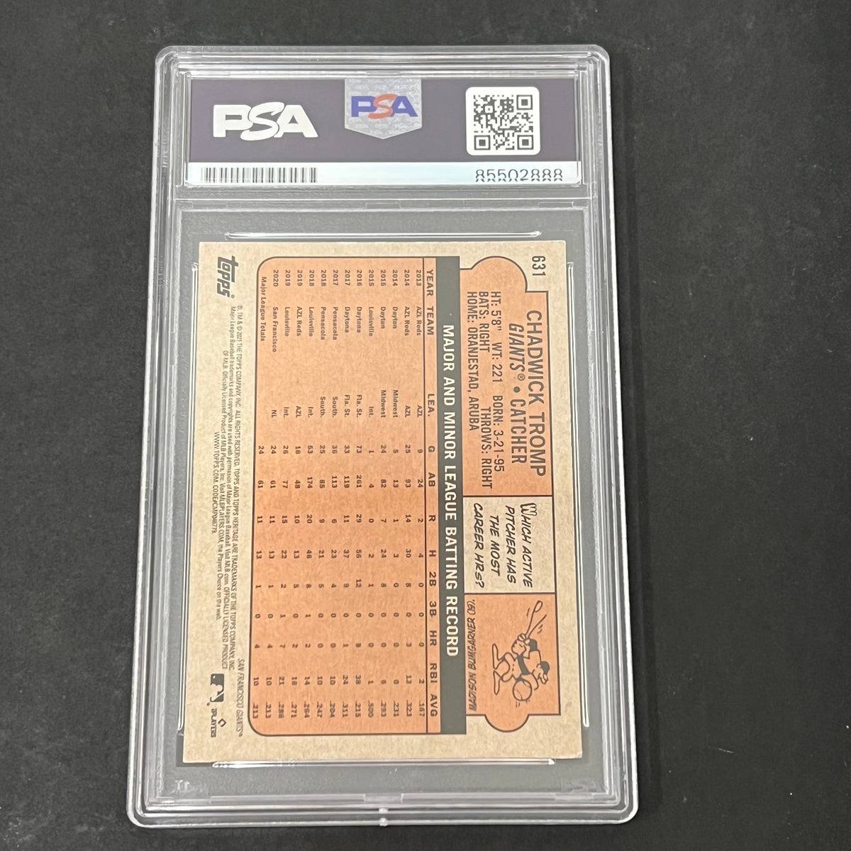2021 Topps Heritage #631 Chadwick Tromp signed card PSA Auto 10