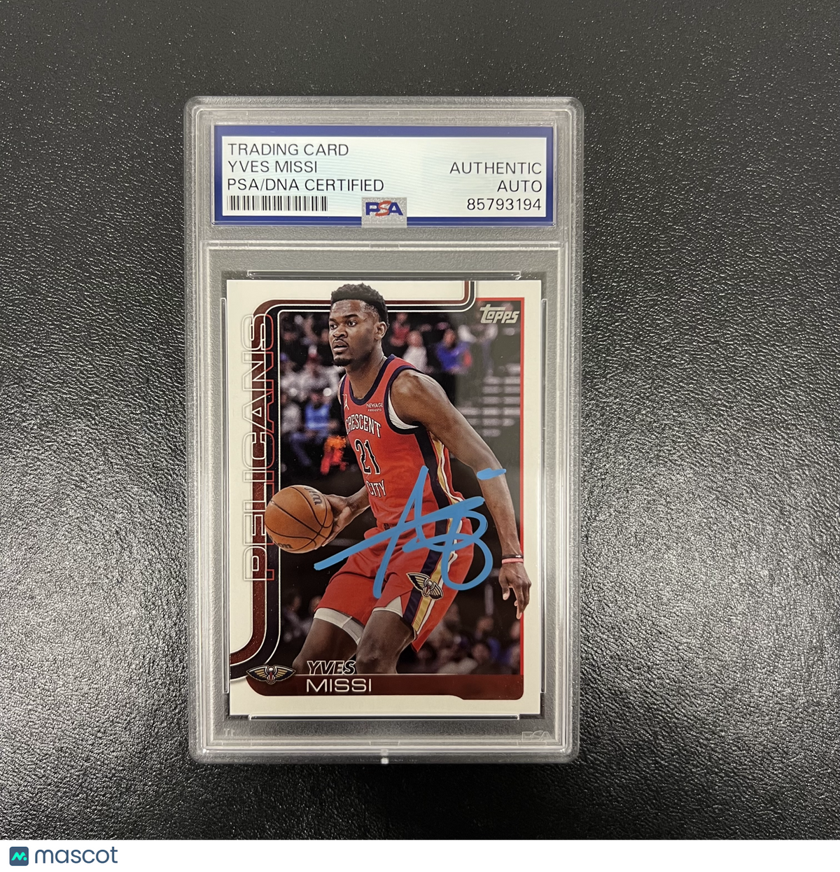 2025 Topps #191 Yves Missi Signed Card Auto PSA Slabbed New Orleans Pelicans