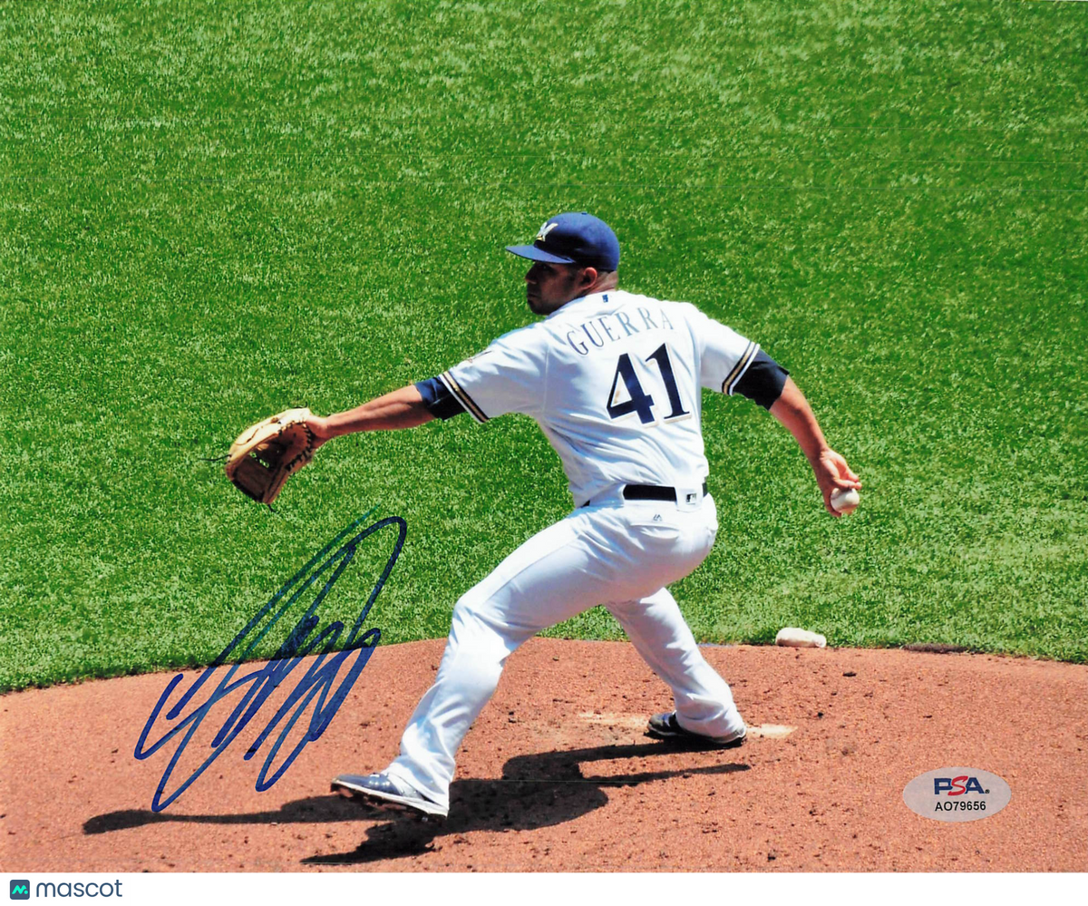Junior Guerra Milwaukee Brewers Signed 8x10 Photo PSA