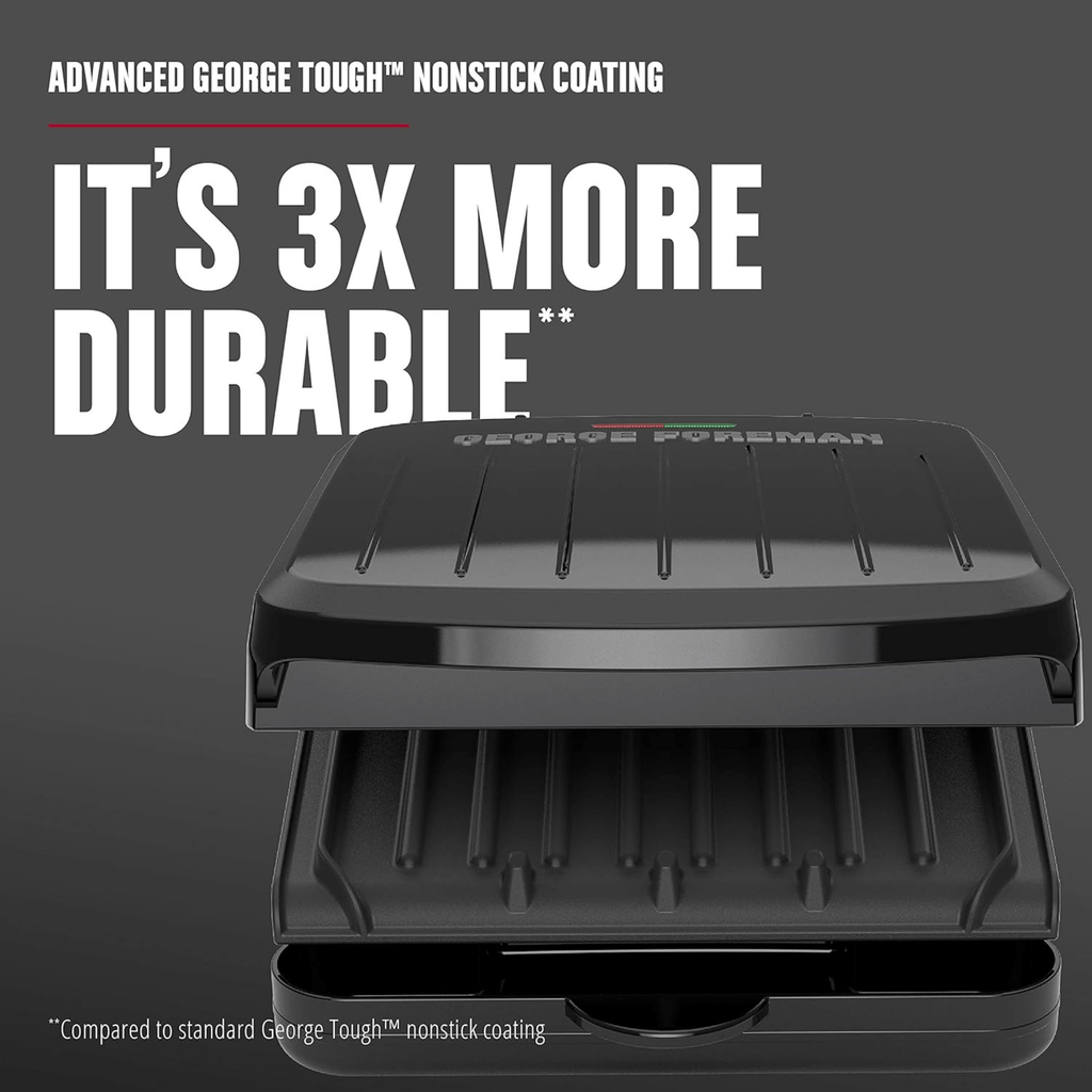 George Foreman 2-Serving Classic Plate Electric Indoor Grill and Panini Press