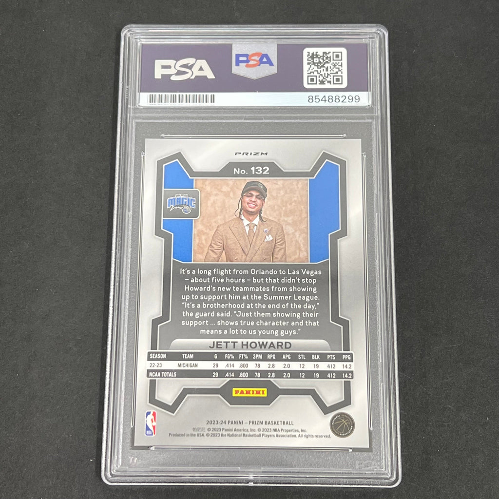 2023-24 Panini #132 Jett Howard Silver Disco Prizm Rookie signed card PSA