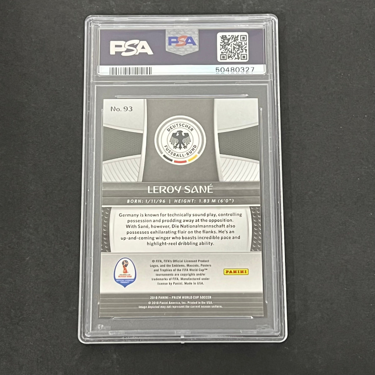 2018 Panini Prizm World Cup #93 Leroy Sane PSA 10