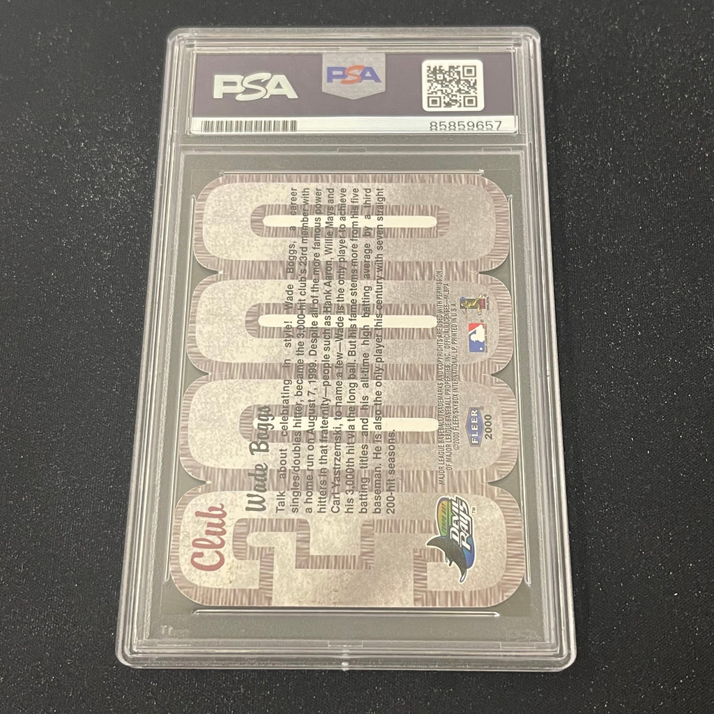 2000 Fleer 3000 Club Wade Boggs Signed Card Auto PSA Slabbed Devil Rays