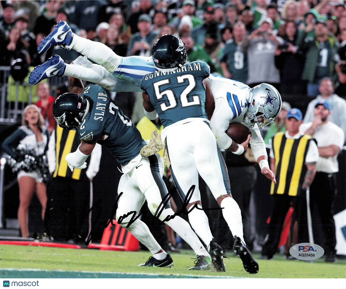 Zachary Cunningham Signed Philadelphia Eagles Football 8x10 Photo PSA Auth