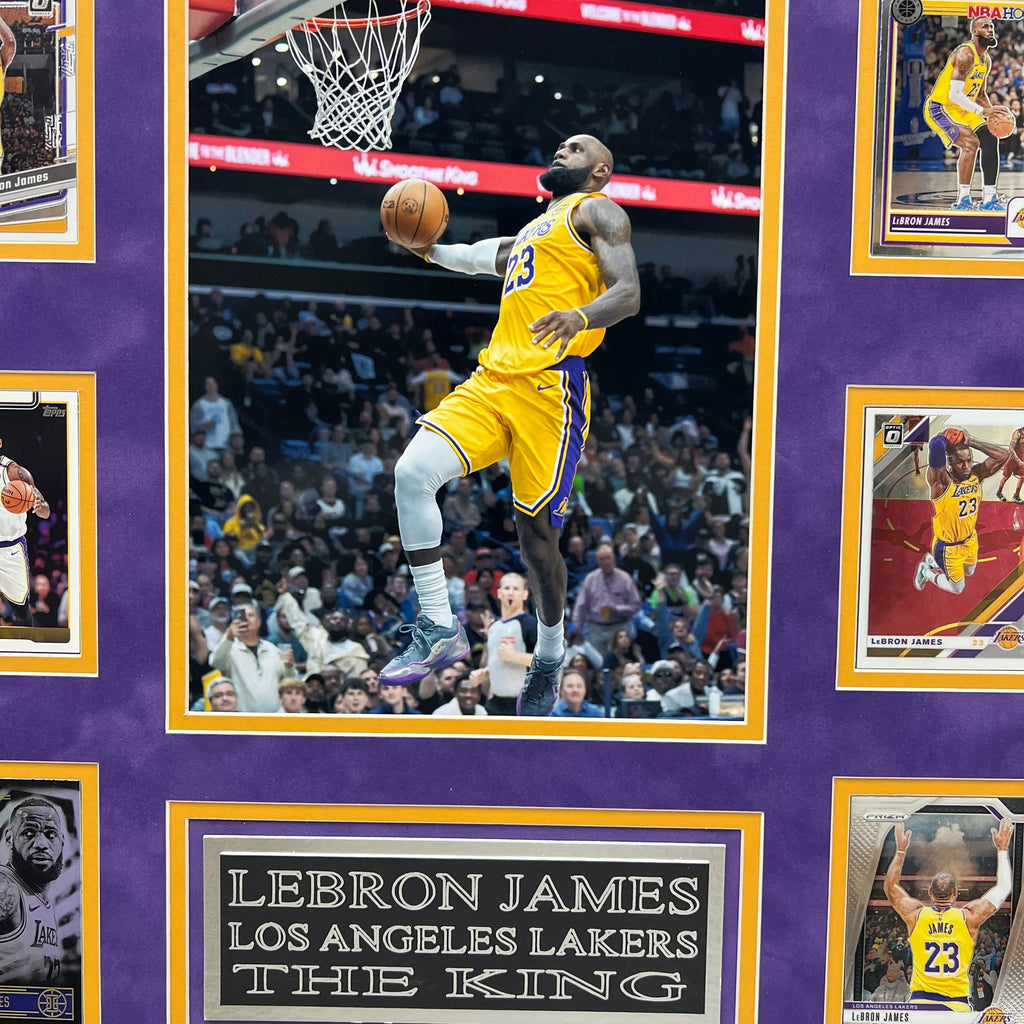 Lebron James 10-Card Custom Display Frame Los Angeles Lakers