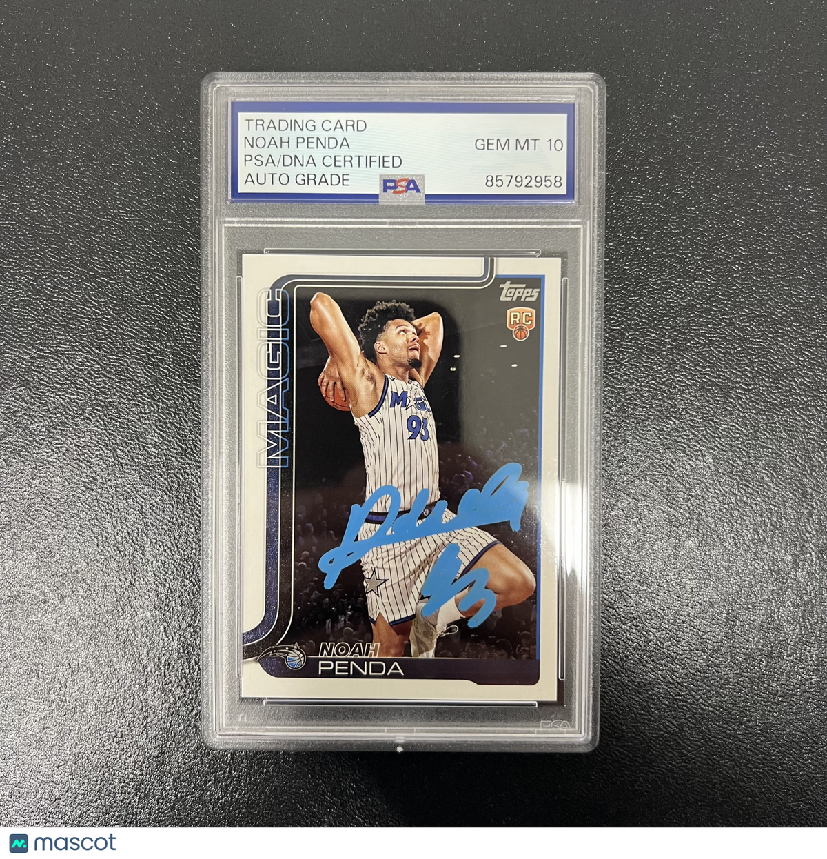 2025 Topps Rookie Card#232 Noah Penda Signed Card PSA Auto 10 Orlando Magic