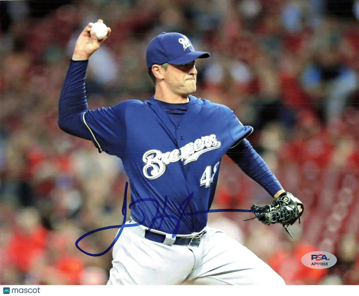 Jared Hughes Signed 8x10 Photo PSA Milwaukee Brewers