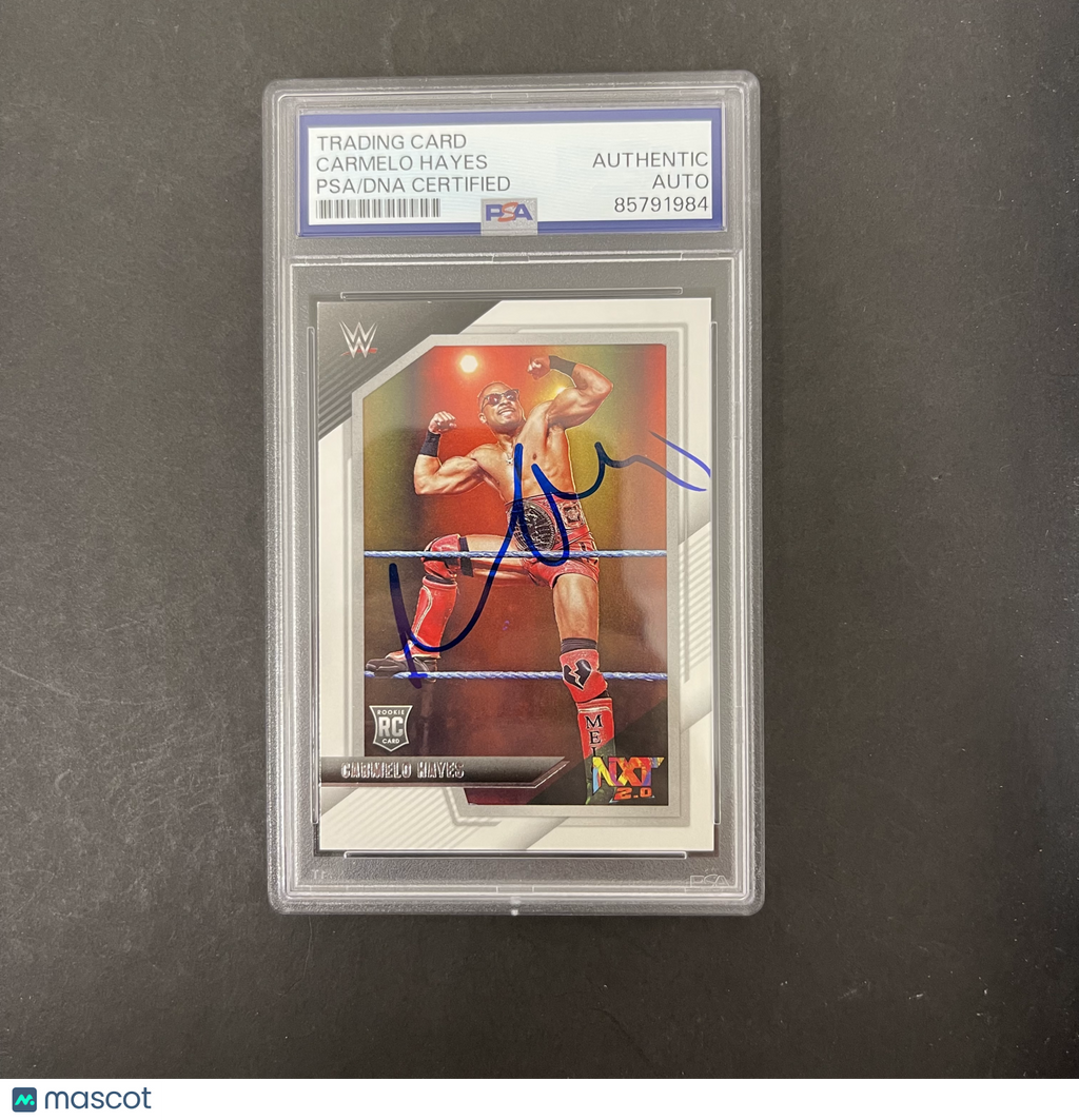 2022 Panini NXT WWE#55 Carmelo Hayes Signed Card PSA Autographed