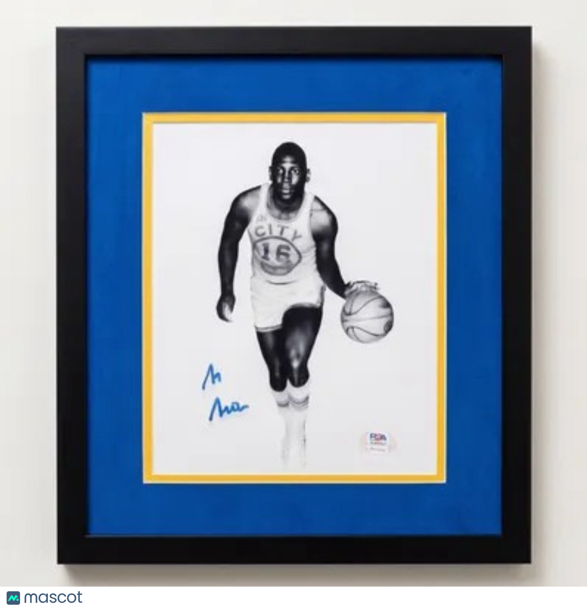 Al Attles Golden State Warriors Signed Basketball 8x10 Custom Framed Photo PSA