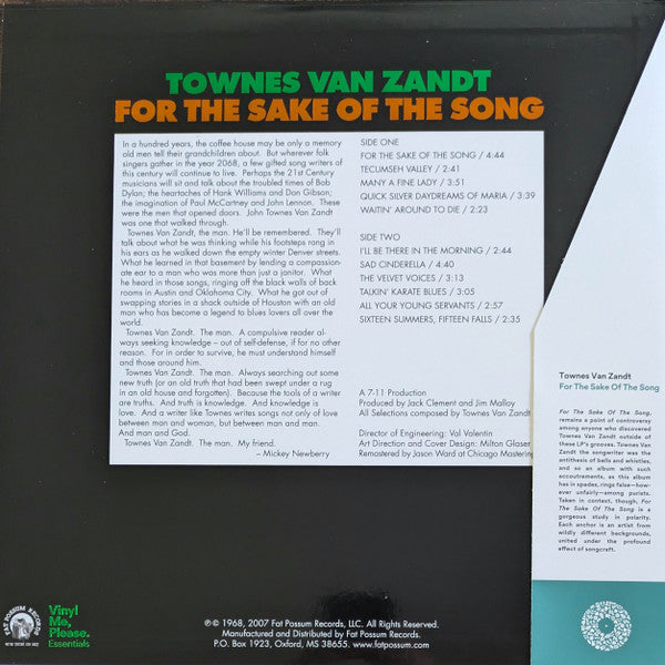 For The Sake Of The Song (VMP VINYL) | Mint (M) Mint (M)