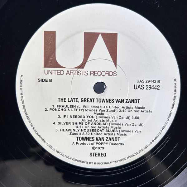 The Late Great Townes Van Zandt (VINYL) | Mint (M) Mint (M)