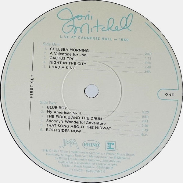 Joni Mitchell - Live At Carnegie Hall - 1969 (3xVINYL) *DISCOUNT COPY* | Mint (M) Mint (M)