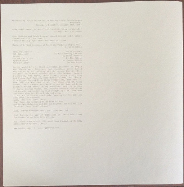 For Emma, Forever Ago (LTD EDT VINYL) | Mint (M) Mint (M)