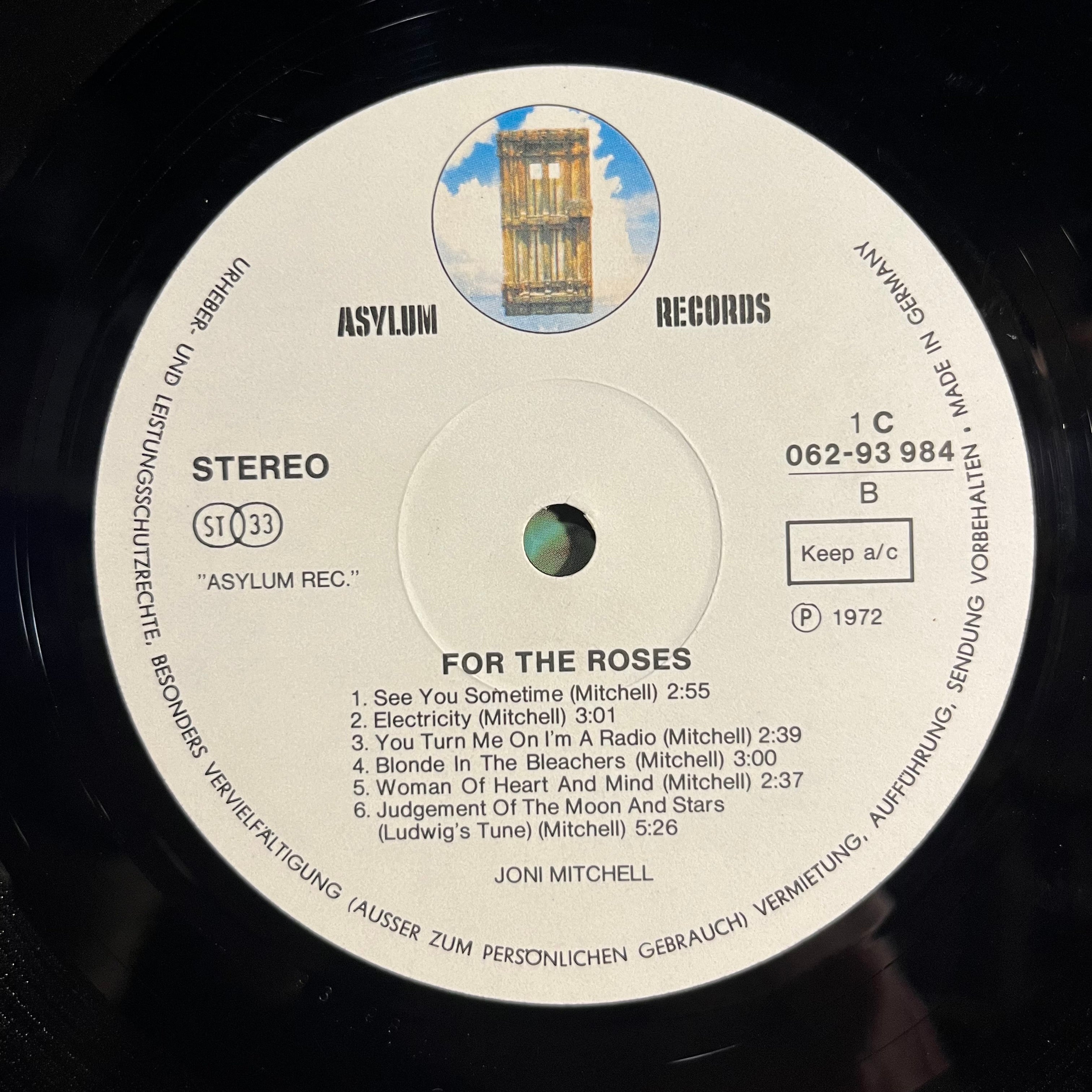 Joni Mitchell - For The Roses *GERMANY* | Excellent (EX) Excellent (EX)