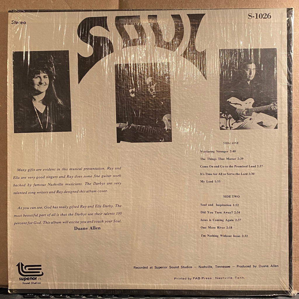 Ray & Ella Darby - Soul | Good Plus (G+) Near Mint (NM)