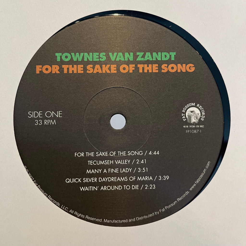 Townes Van Zandt - For The Sake Of The Song | Mint (M) Mint (M)