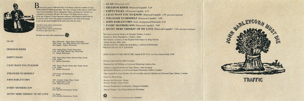 Traffic – John Barleycorn Must Die Music CD