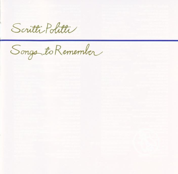 Scritti Politti – Songs To Remember Music CD