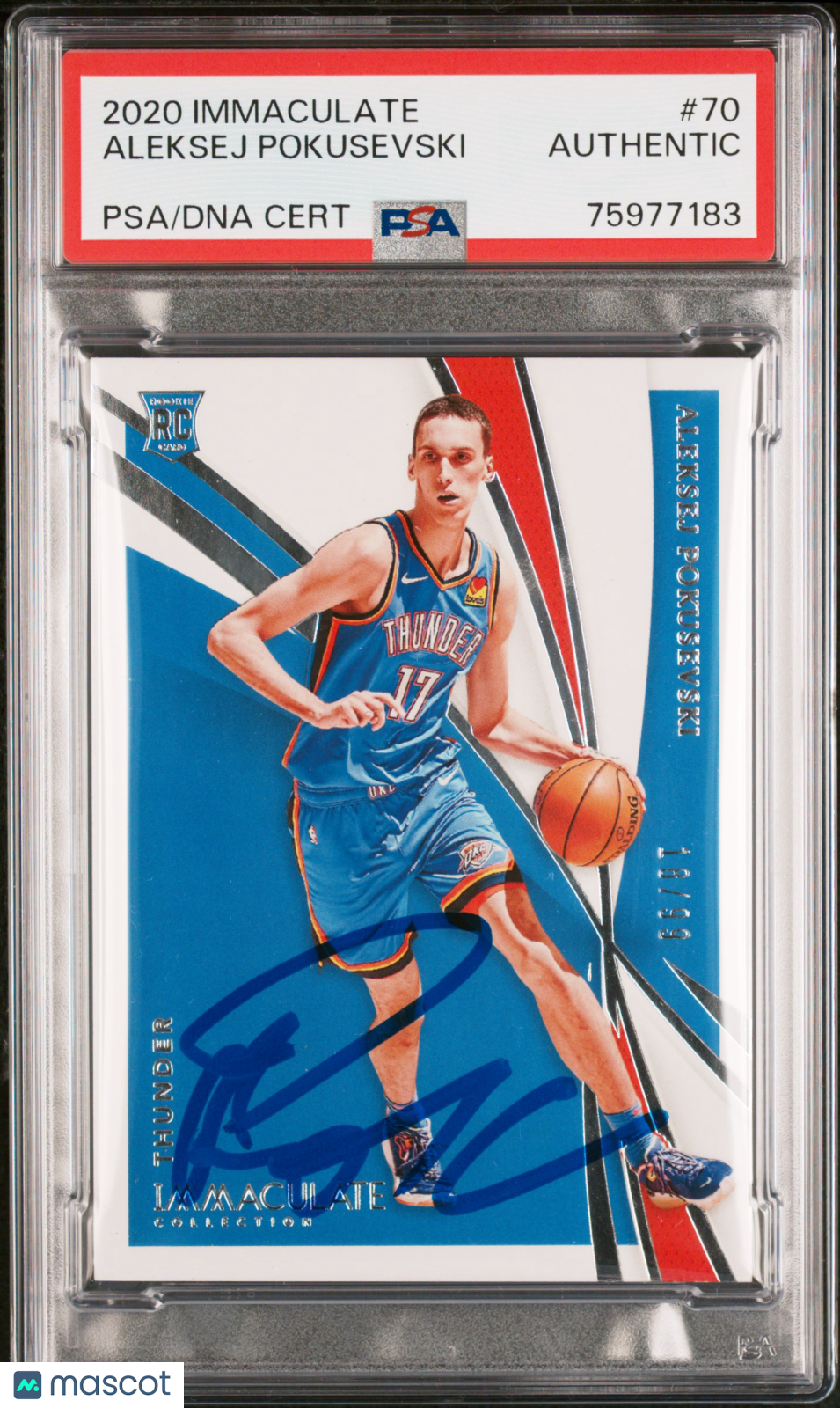 2020 Panini Immaculate Collection #70 Aleksej Pokusevski Signed Card PSA Auto