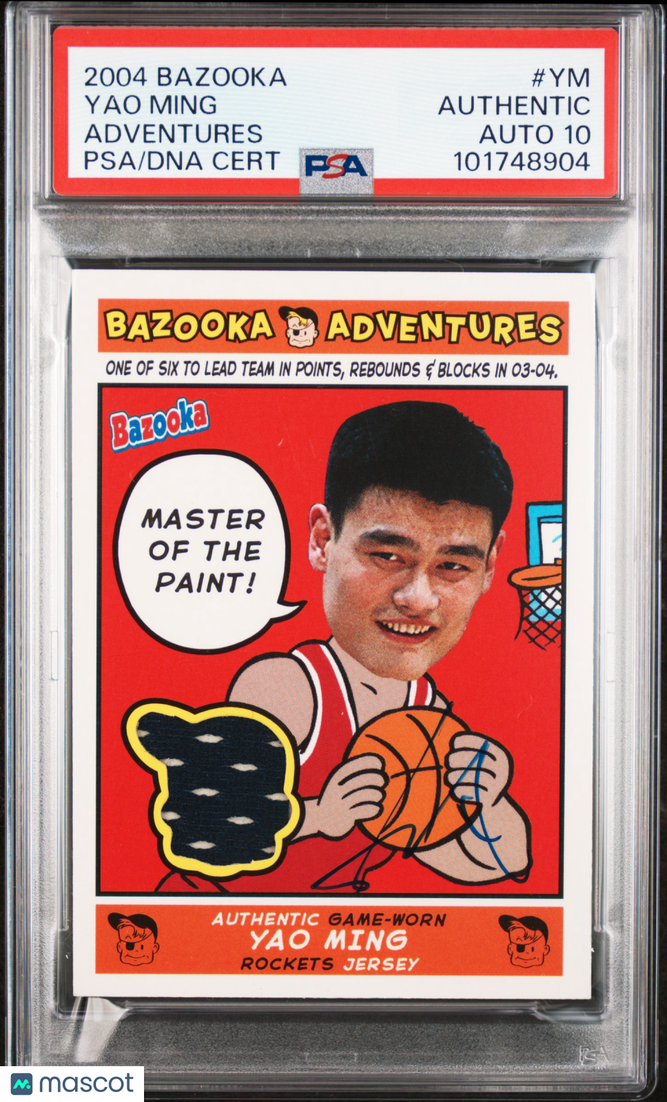 2004 Bazooka Adventures #YM Yao Ming PSA A Auto 10