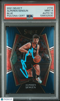 2021 Panini Select #114 Alperen Sengun Blue signed card PSA 9 Auto 10