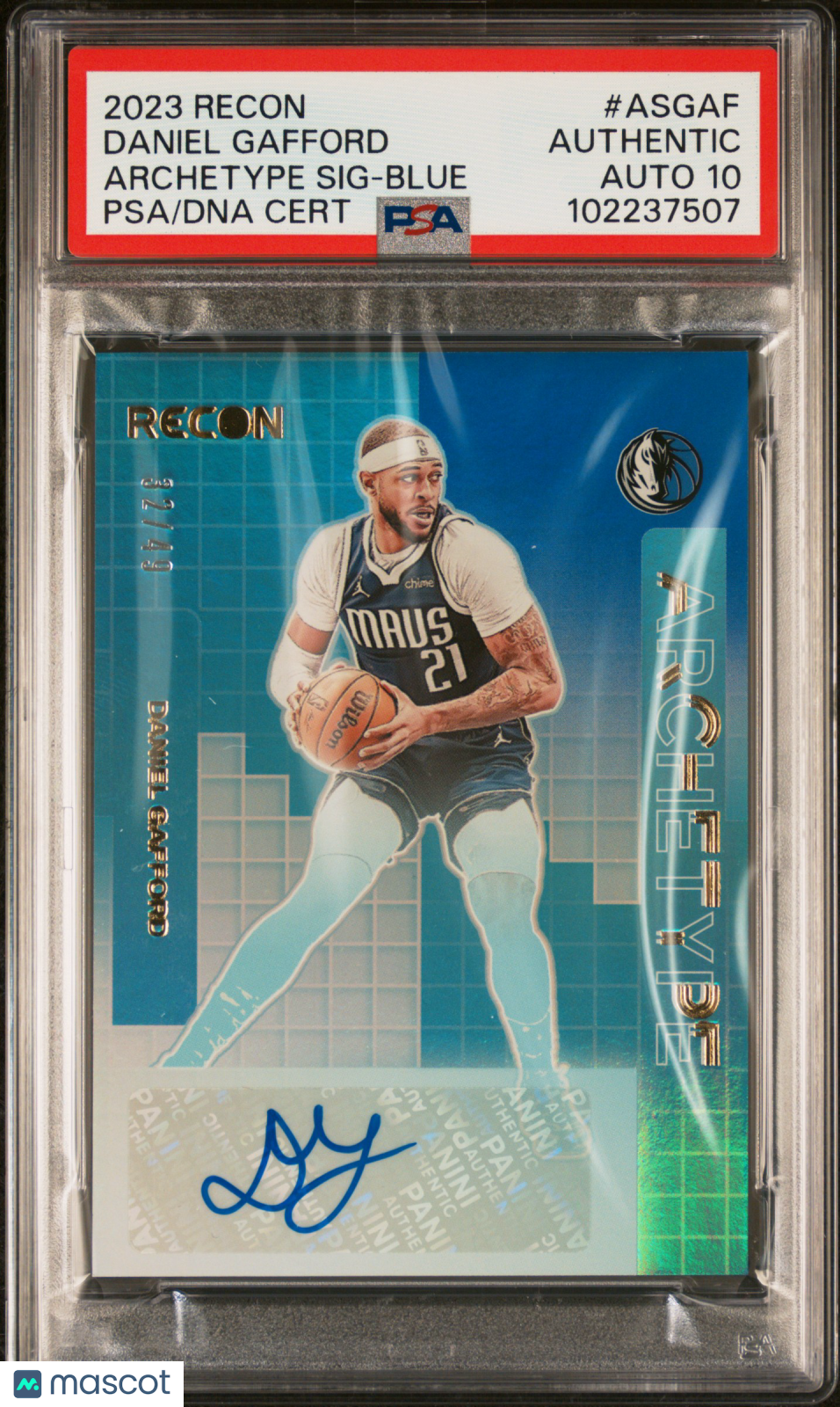 2023 Panini Recon Archetype Signatures #ASGAF Daniel Gafford PSA A Auto 10