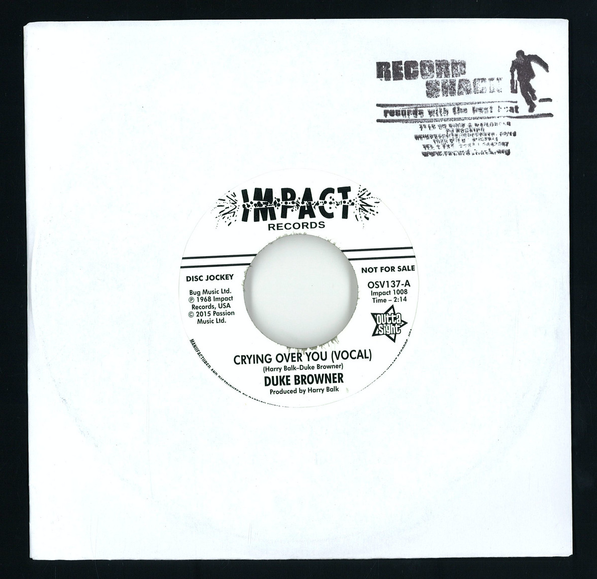 Duke Browner - (PRESALE 5/8/26) Crying Over You (VINYL 7") | Mint (M) Mint (M)