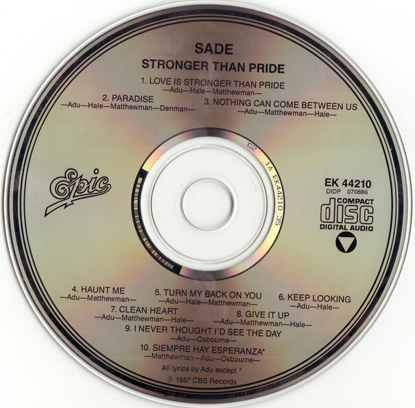 Sade - Stronger Than Pride (CD) | Mint (M) Mint (M)