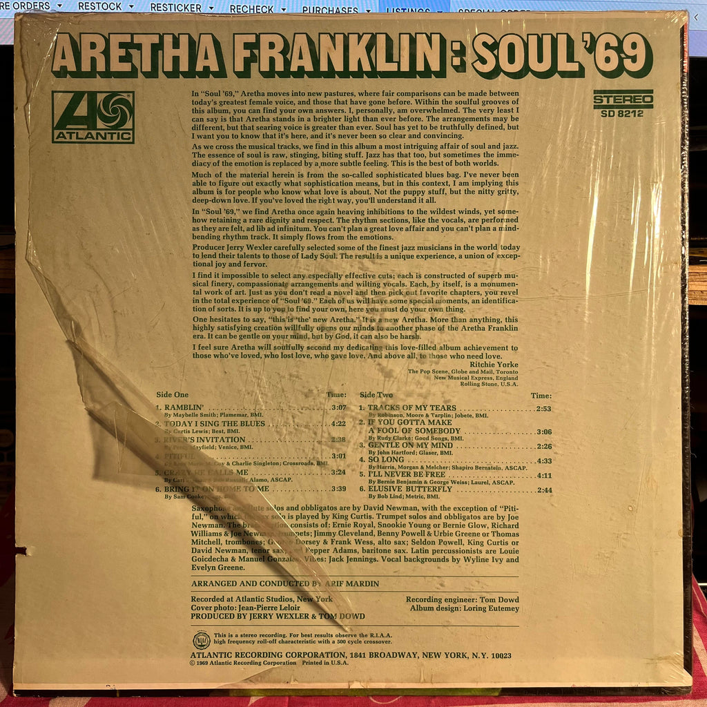 Aretha Franklin - Soul '69 *MGM/SHRINK* | Excellent (EX) Near Mint (NM)