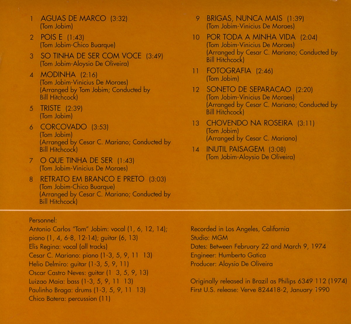 Antonio Carlos Jobim – Elis & Tom Music CD