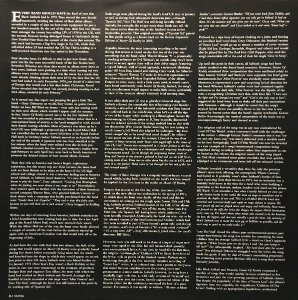 Black Sabbath – Master Of Reality: Deluxe Edition (2-LP Vinyl) Vinyl Record